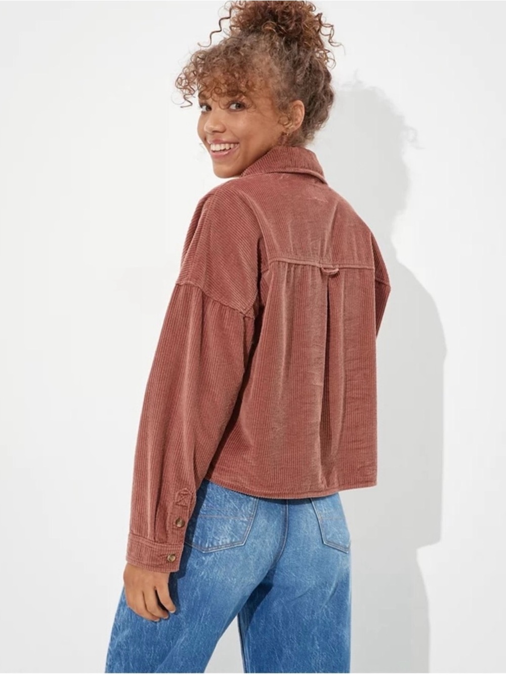American Eagle Corduroy Boxy Shacket